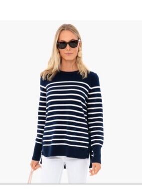 Tuckernuck Navy & White Breton Stripe Crewneck Sweater